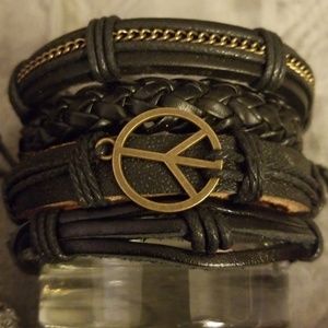 (4) Handmade Leather Bracelets NWOT